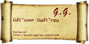 Gácser György névjegykártya
