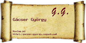 Gácser György névjegykártya