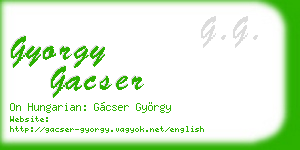 gyorgy gacser business card